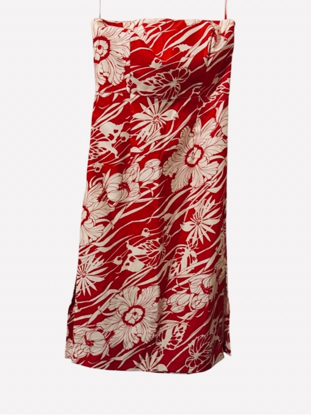 Vintage Express Stretch Rare Strapless Hawaiian Modern Midi Dress⭐️⭐️⭐️⭐️⭐️ - Picture 5 of 10
